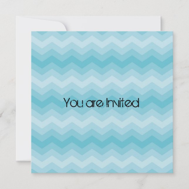 Aqua Chevron Baby Shower Invitation (Front)