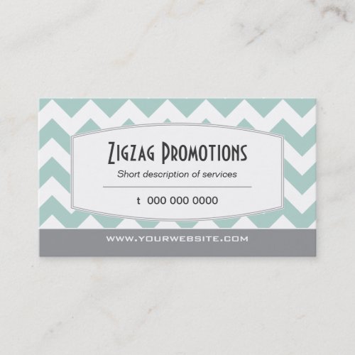 Aqua Chevron Business Card Template
