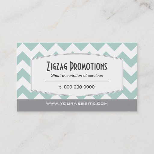 Customizable Aqua Chevron Business Card Template