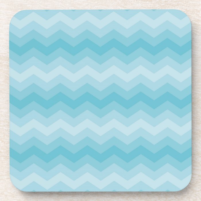 Aqua Chevron Coaster