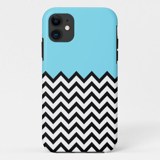 Aqua Chevron Color Block Pattern iPhone 5 Case (Back)