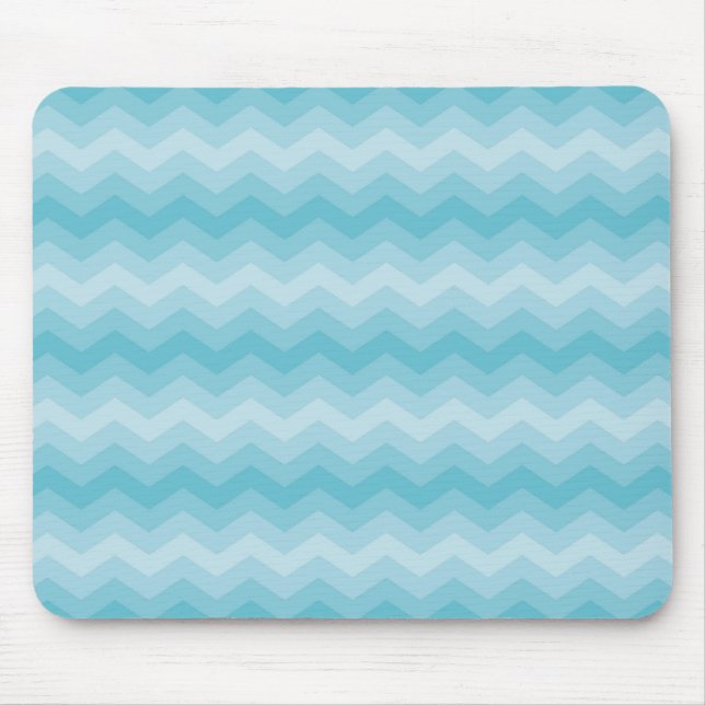 Aqua Chevron Mouse Pad (Front)