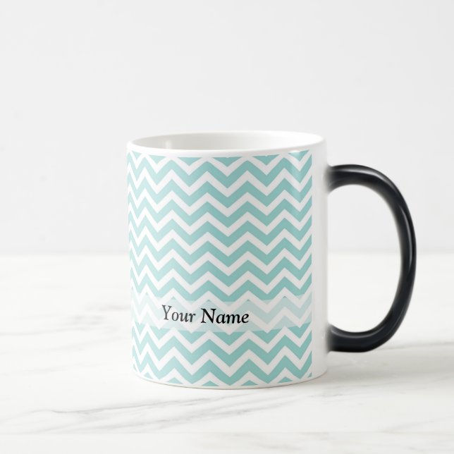 Aqua  chevron pattern color morph mug  (Right)
