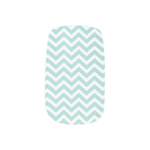 Aqua chevron pattern minx nail wraps