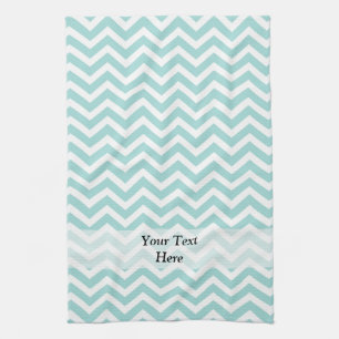 Aqua chevron pattern towel