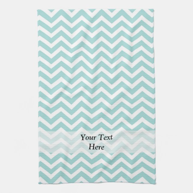 Aqua  chevron pattern towel (Vertical)