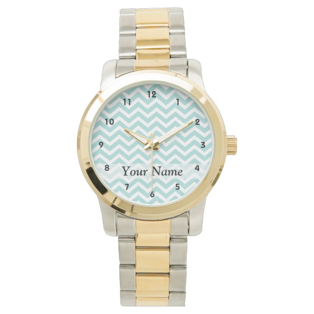 Aqua  chevron pattern watch (Front)