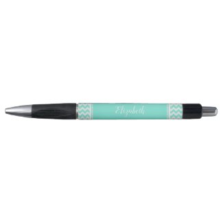 Aqua Chevron Personalized Pen