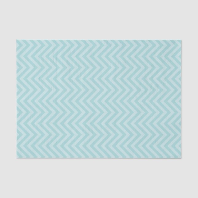Aqua Chevron Tissue Paper (Front)