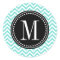 Aqua Chevron Zigzag Personalized Monogram