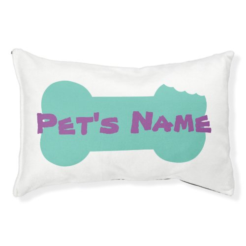 Aqua Chewed Bone Personalized Dog Bed 1