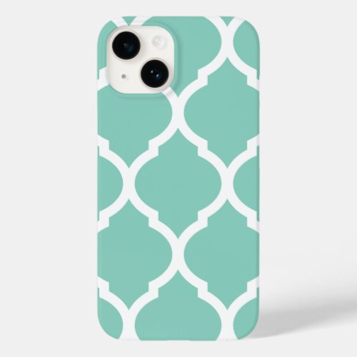 Aqua Chic Moroccan Lattice Pattern Case_Mate iPhone 14 Case