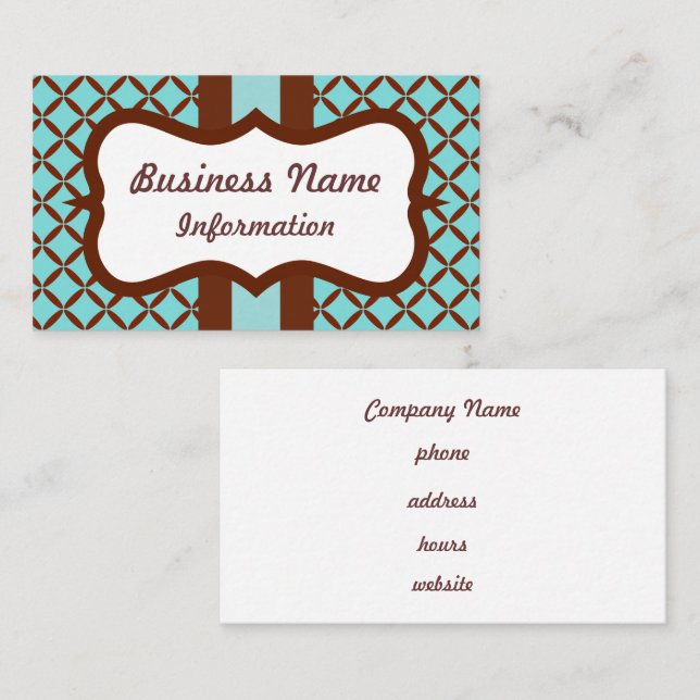 Aqua Chocolate Business Card (Front/Back)