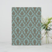Aqua Chocolate Damask (Standing Front)