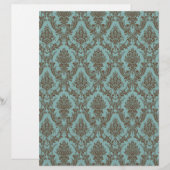 Aqua Chocolate Damask (Front/Back)