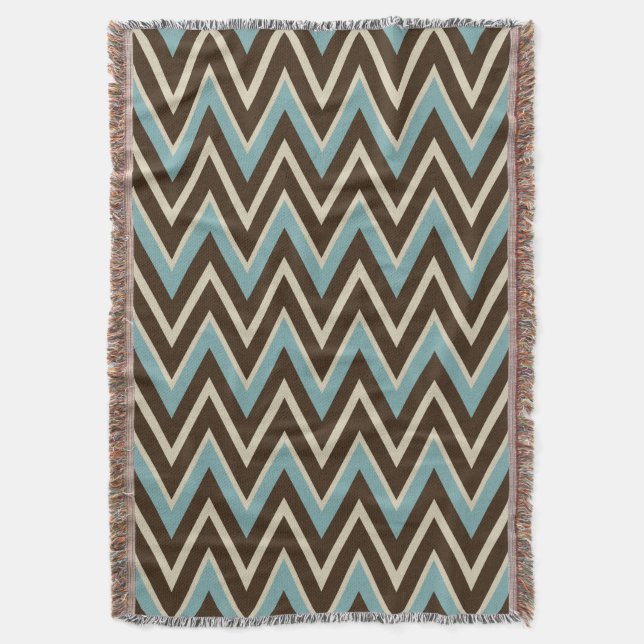 Aqua Chocolate Pattern Throw Blanket (Front Vertical)