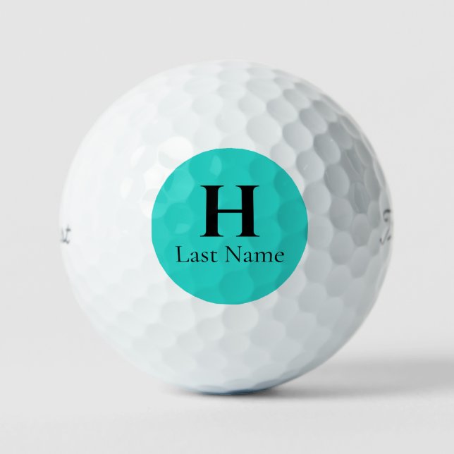 Aqua Circle Personalized Golf Ball (3) HAMbWG (Front)