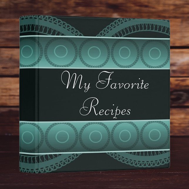 Aqua Circles Recipe Book Binder (Aqua Circles Recipe Book Binder)
