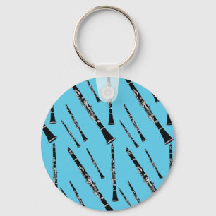 Aqua Clarinet Pattern Keychain