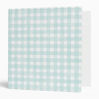 Aqua Classic Gingham 3 Ring Binder