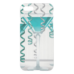 Aqua cocktail and ribbon iPhone SE/8/7 case