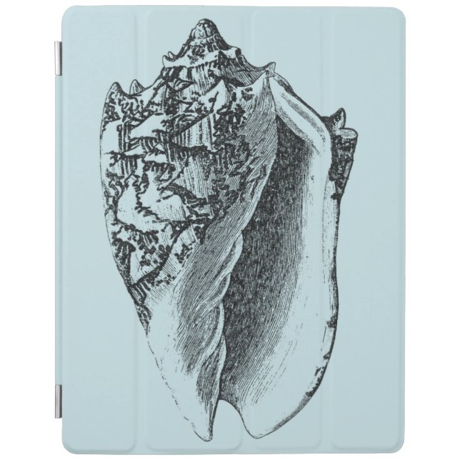 Aqua Conch Shell iPad Smart Cover (Front)