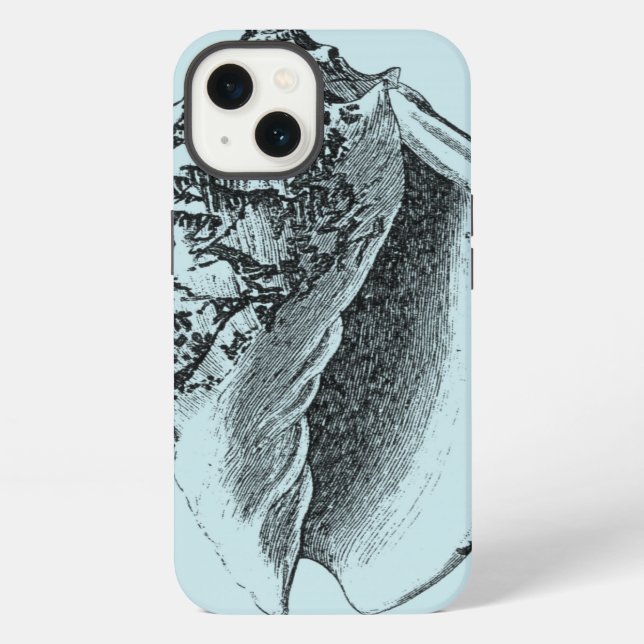 Aqua Conch Shell Iphone Case (Back)