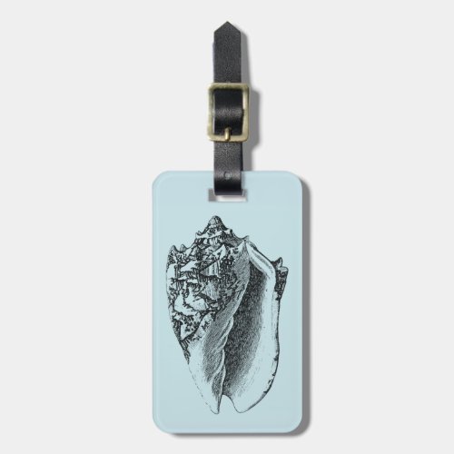 Aqua Conch Shell Luggage Tag