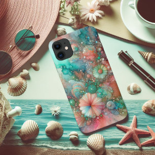 Aqua Coral and Mint Watercolor Nautical iPhone 11 Case