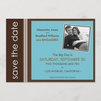 Aqua-Coral Modern Speckled Texture Save the Date