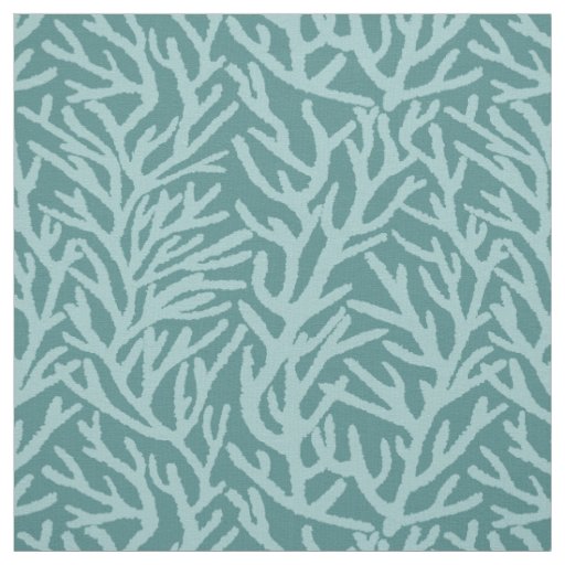 Aqua Coral Teal Ocean Coastal Fabric