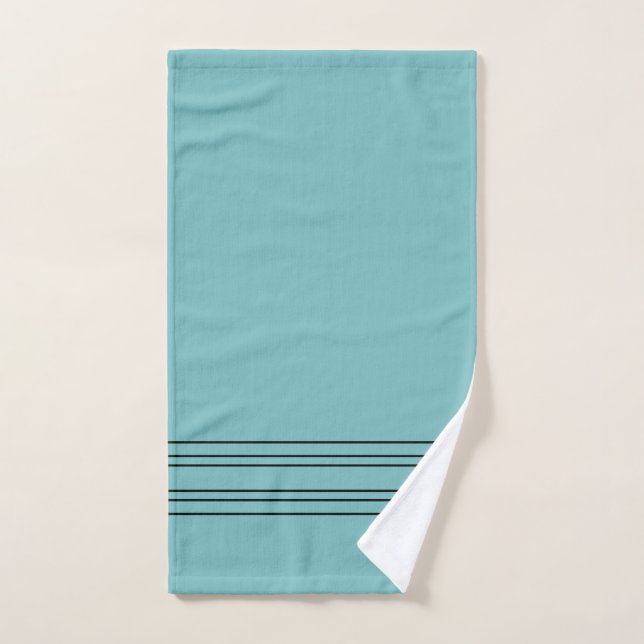 Aqua Country Chic Bath Decor Hand Towel (Hand Towel)