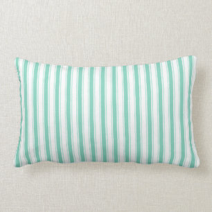 Aqua Country Stripes Lumbar Pillow