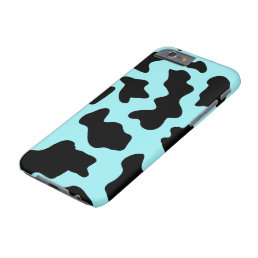 Aqua Cow Print Editable Barely There iPhone Case