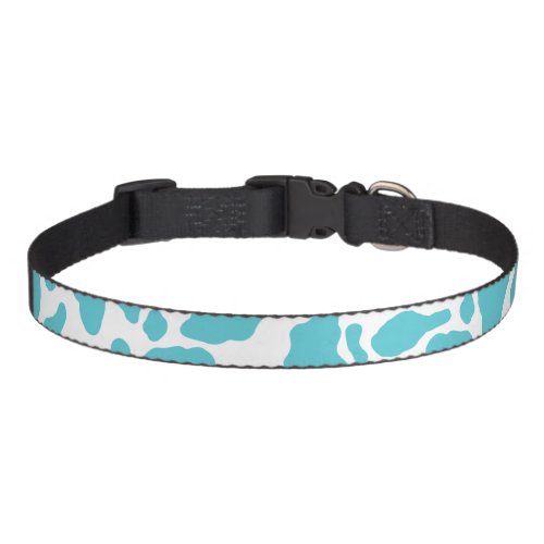 Aqua Cow Spots Animal Print Pattern Pet Collar