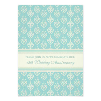 Aqua Cream 15th Anniversary Party Invitation