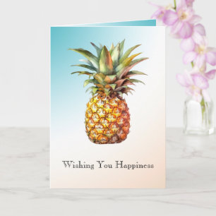 Aqua Cream Happy Tropical Pineapple Card