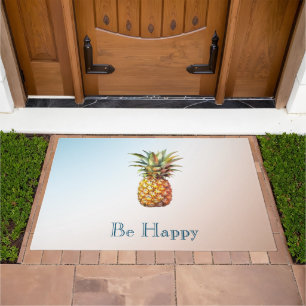 Aqua Cream Happy Tropical Pineapple Doormat