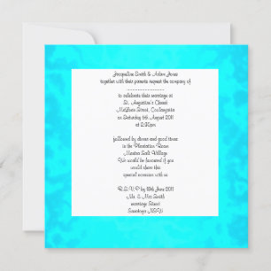 Aqua crystal wedding invitation 2