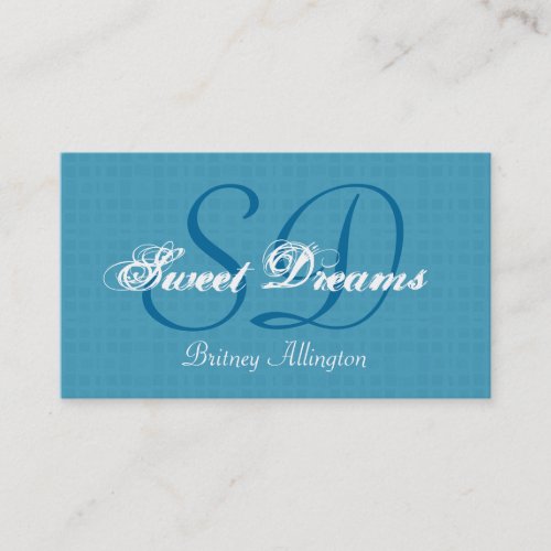 Aqua Custom Monogram V04 Business Card