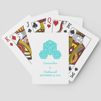 Aqua D20 Dice Wedding Playing Cards