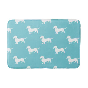 Aqua Dachshund Bathroom Bath Mat