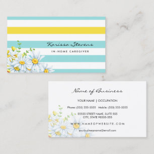 Aqua Daisy In-Home Caregiver Business Card