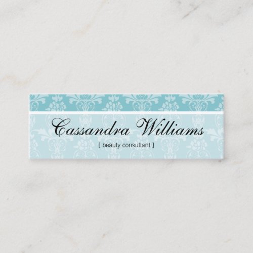 Aqua Damask Beauty Micro Mini Business Cards