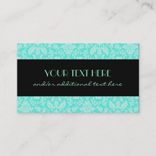 Aqua Damask Business Cards