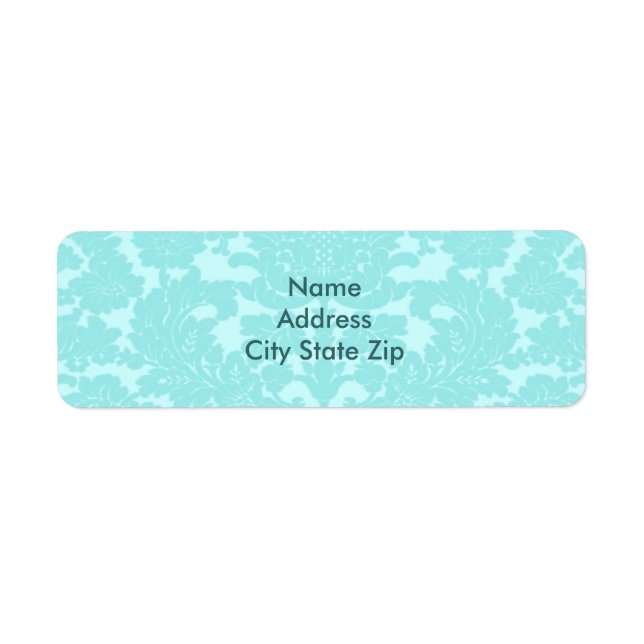 Aqua Damask Label (Front)