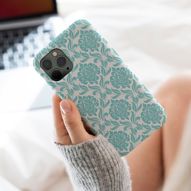 Aqua Damask Pattern Case-Mate iPhone Case (Creator Uploaded)