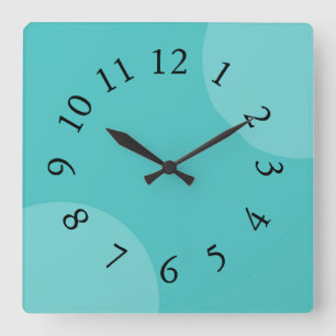 Aqua Dazzle Mod-Clocks Square Wall Clock