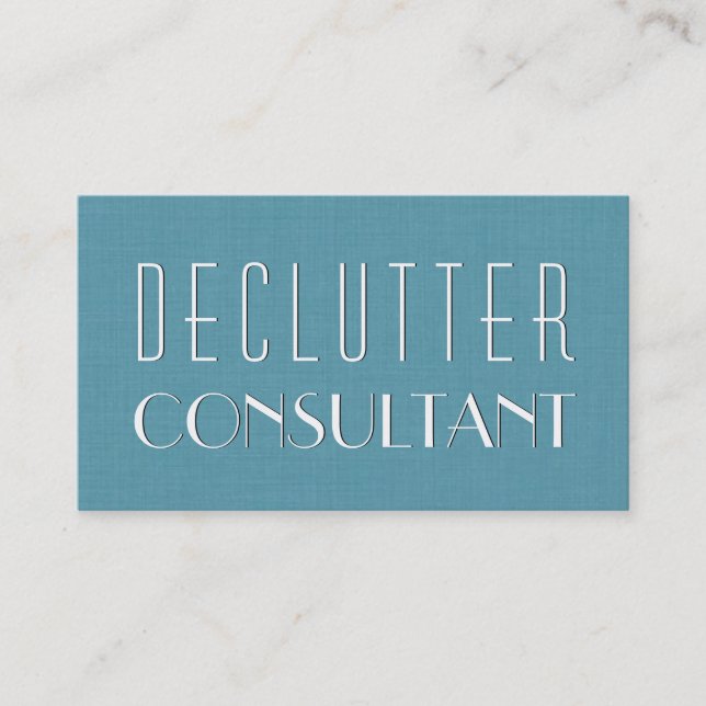 Aqua DECLUTTER CONSULTANT Simple Style V08 Business Card (Front)