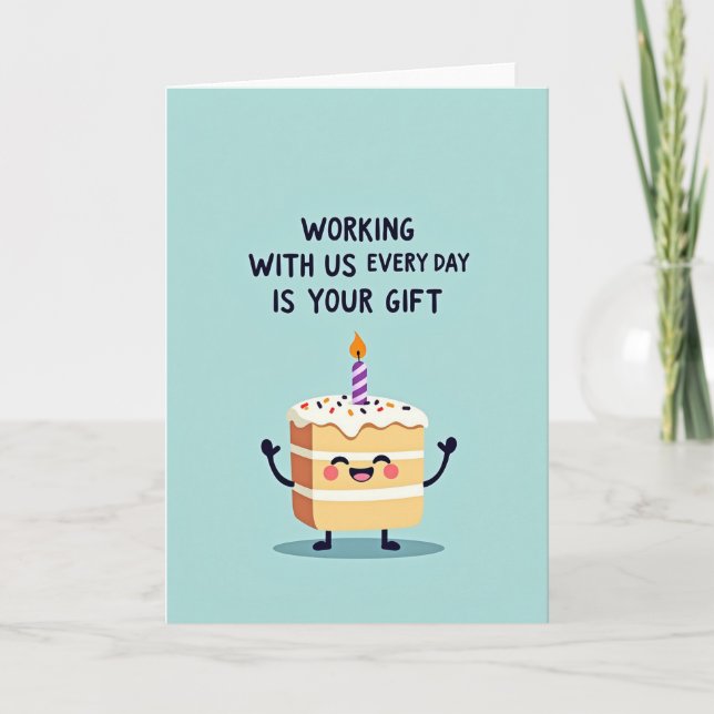 Aqua Dessert Birthday Card (Front)